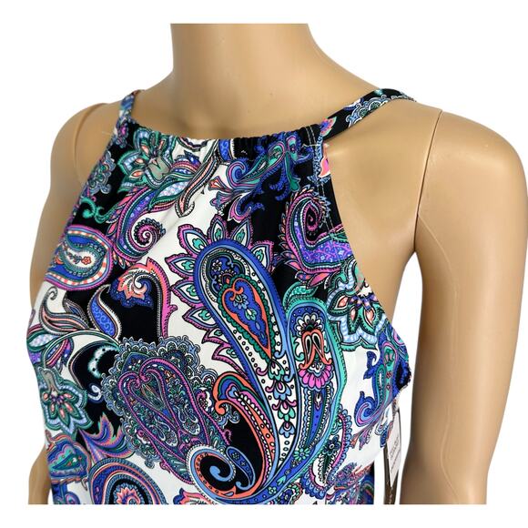 2/$15 NWT Island Escape Paisley Cali Underwire Swim Tankini Top Size 6 - Picture 6 of 10